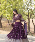 Designer Lehenga collection Made with Faux Blooming With Sequins And thread Embroidered work Lehenga Choli with Dupatta - ReadyToWearshop