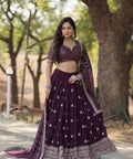 Designer Lehenga collection Made with Faux Blooming With Sequins And thread Embroidered work Lehenga Choli with Dupatta - ReadyToWearshop