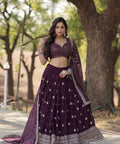 Designer Lehenga collection Made with Faux Blooming With Sequins And thread Embroidered work Lehenga Choli with Dupatta - ReadyToWearshop