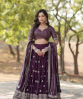 Designer Lehenga collection Made with Faux Blooming With Sequins And thread Embroidered work Lehenga Choli with Dupatta - ReadyToWearshop