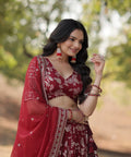 Designer Maroon Dyeable Pure Viscose Jacquard fabric Lehenga Choli & Dupatta Set For Women - ReadyToWearshop