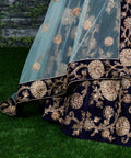 Elegant Navy Blue Lehenga set is Adorned with Colourful Resham Embroidery on the Blouse and Lehenga for women. - ReadyToWearshop