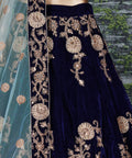 Elegant Navy Blue Lehenga set is Adorned with Colourful Resham Embroidery on the Blouse and Lehenga for women. - ReadyToWearshop