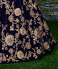 Elegant Navy Blue Lehenga set is Adorned with Colourful Resham Embroidery on the Blouse and Lehenga for women. - ReadyToWearshop