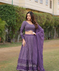 Elevate your style with Onion Coloured Faux Georgette Lehenga Choli With Dupatta Set - ReadyToWearshop