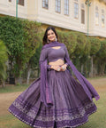 Elevate your style with Onion Coloured Faux Georgette Lehenga Choli With Dupatta Set - ReadyToWearshop