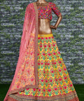 Everyone will admire you when you wear this Stunning Yellow and Red Embroidered Designer Lehenga Choli For Women - ReadyToWearshop