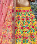 Everyone will admire you when you wear this Stunning Yellow and Red Embroidered Designer Lehenga Choli For Women - ReadyToWearshop