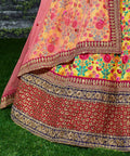 Everyone will admire you when you wear this Stunning Yellow and Red Embroidered Designer Lehenga Choli For Women - ReadyToWearshop