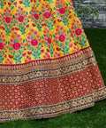 Everyone will admire you when you wear this Stunning Yellow and Red Embroidered Designer Lehenga Choli For Women - ReadyToWearshop