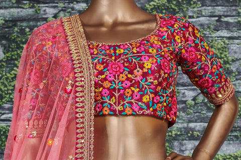 Everyone will admire you when you wear this Stunning Yellow and Red Embroidered Designer Lehenga Choli For Women - ReadyToWearshop