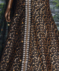 Featuring a black[color] Raw silk leheng pattern with golden sequins all over lehenga choli for women - ReadyToWearshop
