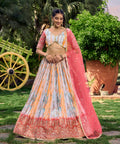 Festive Pink Party wear Heavy Lehenga Choli for Women with Dupatta Sequence Lehenga Choli In USA - ReadyToWearshop