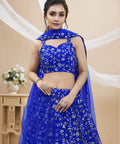 Georgette Blue Party wear Heavy Lehenga Choli for Women with Dupatta Sequence Lehenga Choli In USA - ReadyToWearshop