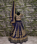 Give yourself an unique look by wearing this exquisite navy blue color silk lehenga set. - ReadyToWearshop