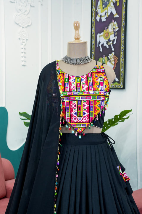 Gorgeous Black Navratri Wear Heavy Lehenga Choli for Women with Dupatta Sequence Lehenga Choli In USA - ReadyToWearshop