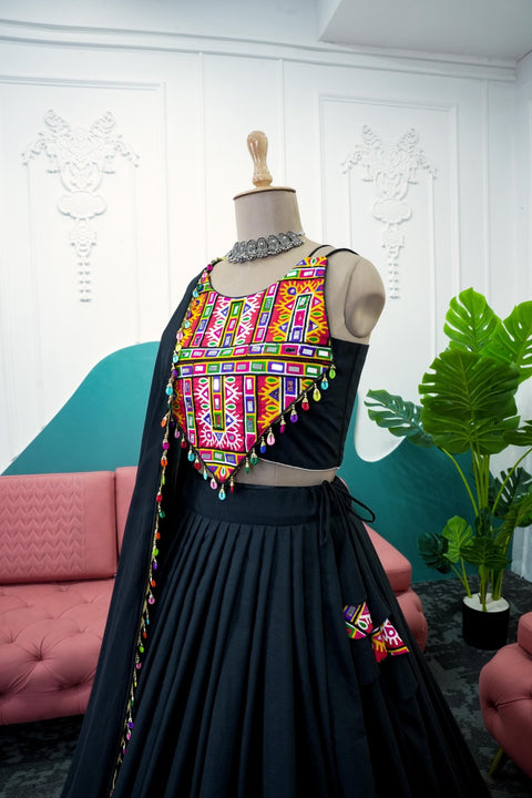 Gorgeous Black Navratri Wear Heavy Lehenga Choli for Women with Dupatta Sequence Lehenga Choli In USA - ReadyToWearshop