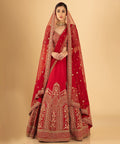 Gorgette Red Color Wedding Wear Lehenga Choli For Women In USA - ReadyToWearshop
