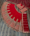 Gorgette Red Color Wedding Wear Lehenga Choli For Women In USA - ReadyToWearshop