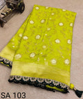 Green Beautifully Designed Saree with blouse in ,USA Perfect for Indian wedding or party wear for women - ReadyToWearshop