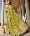Green Beautifully Designed Saree with blouse in ,USA Perfect for Indian wedding or party wear for women - ReadyToWearshop
