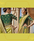 Green Beautifully Designed Saree with blouse in ,USA Perfect for Indian wedding or party wear for women - ReadyToWearshop