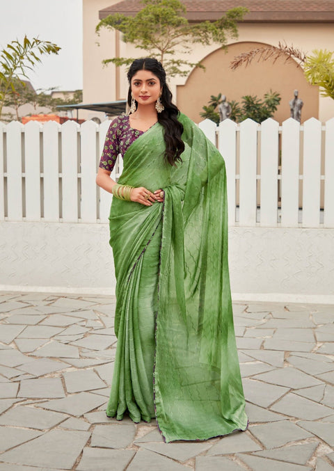 Green indian saree with blouse in ,USA Perfect for Indian wedding or party wear for women - ReadyToWearshop