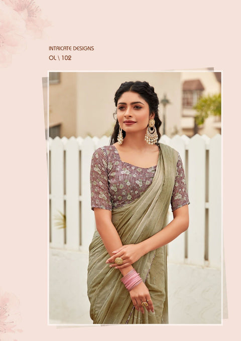 Green Indian saree with blouse in ,USA Perfect for Indian wedding or party wear for women - ReadyToWearshop