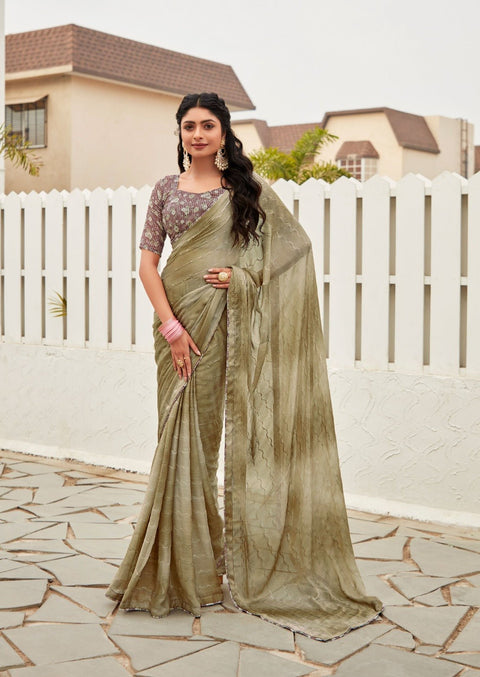 Green Indian saree with blouse in ,USA Perfect for Indian wedding or party wear for women - ReadyToWearshop