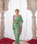 Green Indian saree with blouse in USA, Perfect for Indian wedding partywear sequins saree - ReadyToWearshop