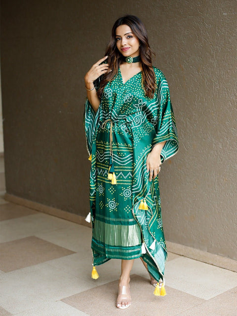 Green kaftan is perfect your style. It's your time to add this beauty to your wardrobe and rock the shaadi season - ReadyToWearshop