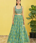 Green Party wear Heavy Lehenga Choli for Women with Dupatta Sequence Lehenga Choli In USA - ReadyToWearshop