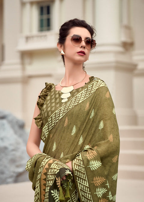 Green Party Wear saree with blouse in USA, Perfect for Indian Daily Wear sequins saree For Woman - ReadyToWearshop
