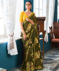Green Sequins Indian saree with blouse in USA, Perfect for Indian Daily wear, partywear sequins saree - ReadyToWearshop