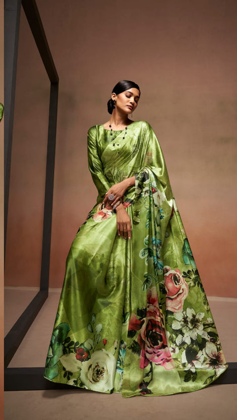 Green Super Demanding Sattin collection,In USA Perfect for Indian wedding or party wear for women - ReadyToWearshop