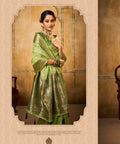 Green Tissue Silk Indian Wedding Wear saree with blouse in USA, Perfect for Indian Wedding Wear, partywear sequins saree - ReadyToWearshop