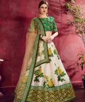 Cream And Green Traditional fancy lehenga Choli for women In Wedding Occasion with Dupatta in USA - ReadyToWearshop