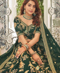 Artistic Green fancy lehenga Choli for women with Dupatta in USA - ReadyToWearshop