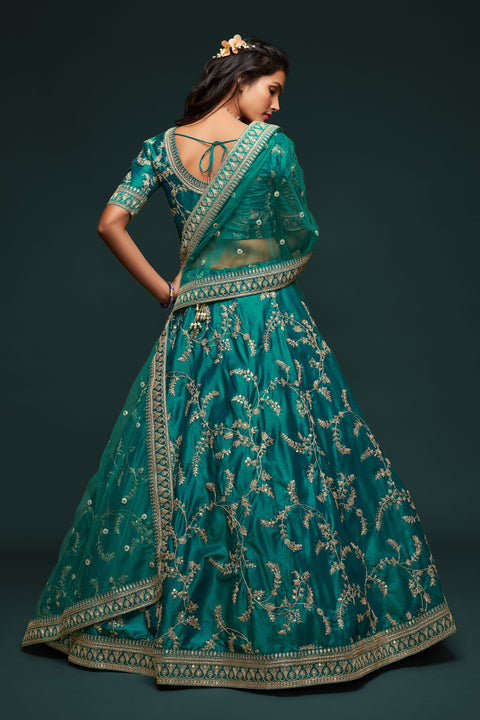 Glamorous Blue Fancy Lehenga Choli for Women In Wedding Occasion with Dupatta in USA
