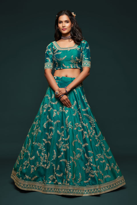 Glamorous Blue Fancy Lehenga Choli for Women In Wedding Occasion with Dupatta in USA