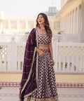 Lavender Desirable Women's Fully Flaired Lehenga Made With Faux Georgette Fabrics With sequins Embroidered Blouse For Women - ReadyToWearshop