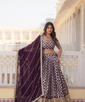 Lavender Desirable Women's Fully Flaired Lehenga Made With Faux Georgette Fabrics With sequins Embroidered Blouse For Women - ReadyToWearshop