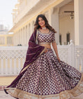 Lavender Desirable Women's Fully Flaired Lehenga Made With Faux Georgette Fabrics With sequins Embroidered Blouse For Women - ReadyToWearshop