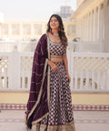 Lavender Desirable Women's Fully Flaired Lehenga Made With Faux Georgette Fabrics With sequins Embroidered Blouse For Women - ReadyToWearshop