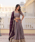 Lavender Desirable Women's Fully Flaired Lehenga Made With Faux Georgette Fabrics With sequins Embroidered Blouse For Women - ReadyToWearshop