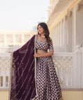 Lavender Desirable Women's Fully Flaired Lehenga Made With Faux Georgette Fabrics With sequins Embroidered Blouse For Women - ReadyToWearshop