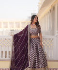 Lavender Desirable Women's Fully Flaired Lehenga Made With Faux Georgette Fabrics With sequins Embroidered Blouse For Women - ReadyToWearshop