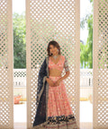 Light Pink Designer Dyeable Pure Viscose Jacquard fabric Lehenga Choli & Dupatta Set For Women - ReadyToWearshop