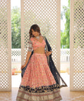 Light Pink Designer Dyeable Pure Viscose Jacquard fabric Lehenga Choli & Dupatta Set For Women - ReadyToWearshop