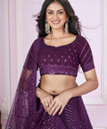 Mesmerizing Purple Party wear Heavy Lehenga Choli for Women with Dupatta Sequence Lehenga Choli In USA - ReadyToWearshop